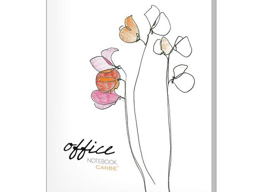 Блокнот Canbe Office Flowers А5 60 листов в клетку на спирали (140х198 мм)